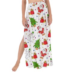 Christmas Santa Pattern Tree Maxi Chiffon Tie-up Sarong