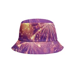 Fireworks On A Purple With Fireworks New Year Christmas Pattern Inside Out Bucket Hat (kids) by Sarkoni