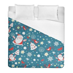 Christmas Pattern Santa Blue Duvet Cover (full/ Double Size) by Sarkoni