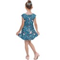 Christmas Pattern Santa Blue Kids  Cap Sleeve Dress View2