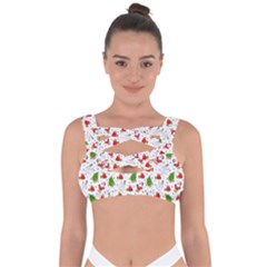 Christmas Santa Pattern Tree Bandaged Up Bikini Top by Sarkoni