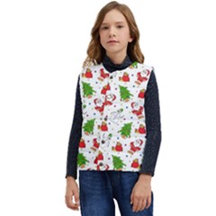 Christmas Santa Pattern Tree Kid s Button Up Puffer Vest	 by Sarkoni