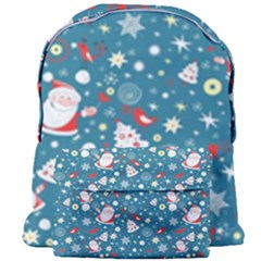 Christmas Pattern Santa Blue Giant Full Print Backpack by Sarkoni