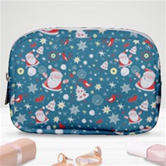 Christmas Pattern Santa Blue Make Up Pouch (small) by Sarkoni