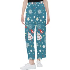 Christmas Pattern Santa Blue Women s Pants  by Sarkoni