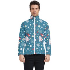 Christmas Pattern Santa Blue Men s Bomber Jacket