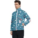 Christmas Pattern Santa Blue Men s Bomber Jacket View3