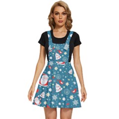 Christmas Pattern Santa Blue Apron Dress by Sarkoni