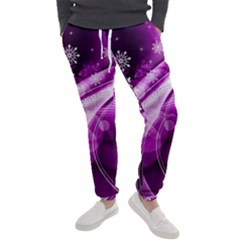 Purple Abstract Merry Christmas Xmas Pattern Men s Jogger Sweatpants by Sarkoni