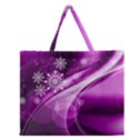 Purple Abstract Merry Christmas Xmas Pattern Zipper Large Tote Bag View1