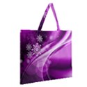 Purple Abstract Merry Christmas Xmas Pattern Zipper Large Tote Bag View2