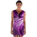 Purple Abstract Merry Christmas Xmas Pattern Wrap Front Bodycon Dress View1