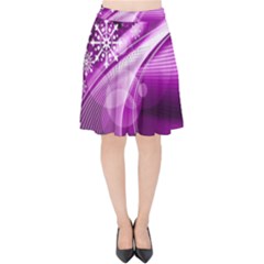 Purple Abstract Merry Christmas Xmas Pattern Velvet High Waist Skirt by Sarkoni