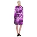 Purple Abstract Merry Christmas Xmas Pattern Long Sleeve Velvet Front Wrap Dress View2