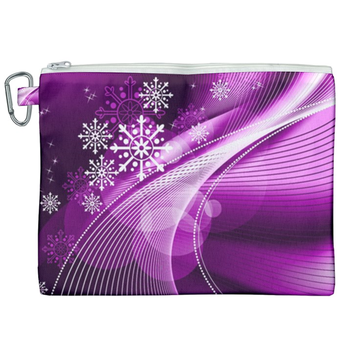 Purple Abstract Merry Christmas Xmas Pattern Canvas Cosmetic Bag (XXL)