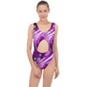 Purple Abstract Merry Christmas Xmas Pattern Center Cut Out Swimsuit View1