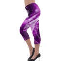 Purple Abstract Merry Christmas Xmas Pattern Lightweight Velour Capri Leggings  View3