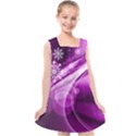 Purple Abstract Merry Christmas Xmas Pattern Kids  Cross Back Dress View1