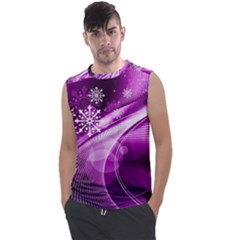 Purple Abstract Merry Christmas Xmas Pattern Men s Regular Tank Top by Sarkoni