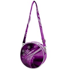 Purple Abstract Merry Christmas Xmas Pattern Crossbody Circle Bag by Sarkoni