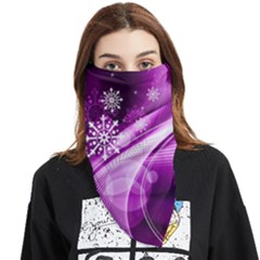 Purple Abstract Merry Christmas Xmas Pattern Face Covering Bandana (triangle) by Sarkoni