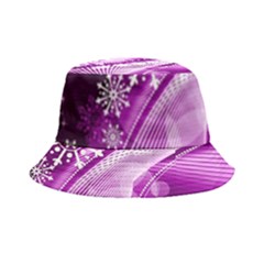 Purple Abstract Merry Christmas Xmas Pattern Bucket Hat by Sarkoni