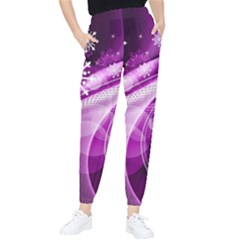 Purple Abstract Merry Christmas Xmas Pattern Women s Tapered Pants