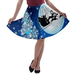 Merry Christmas A-line Skater Skirt by Sarkoni