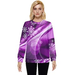 Purple Abstract Merry Christmas Xmas Pattern Hidden Pocket Sweatshirt by Sarkoni