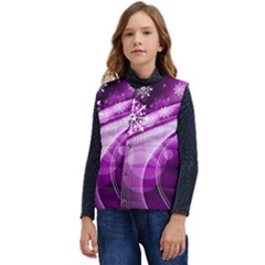 Purple Abstract Merry Christmas Xmas Pattern Kid s Button Up Puffer Vest	 by Sarkoni