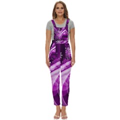 Purple Abstract Merry Christmas Xmas Pattern Women s Pinafore Overalls Jumpsuit by Sarkoni