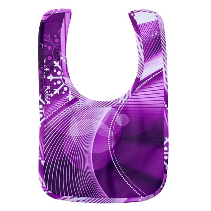 Purple Abstract Merry Christmas Xmas Pattern Baby Bib