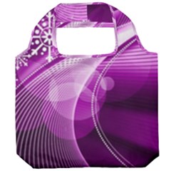 Purple Abstract Merry Christmas Xmas Pattern Foldable Grocery Recycle Bag by Sarkoni