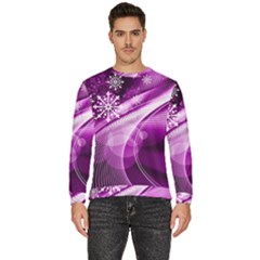 Purple Abstract Merry Christmas Xmas Pattern Men s Fleece Sweatshirt by Sarkoni