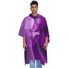 Purple Abstract Merry Christmas Xmas Pattern Men s Hooded Rain Ponchos