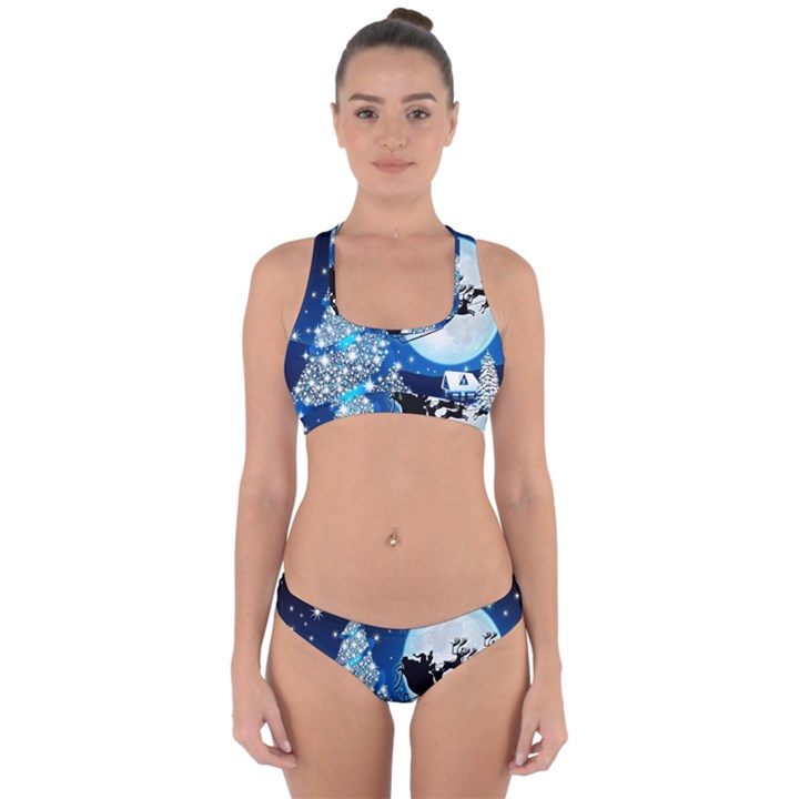 Merry Christmas Cross Back Hipster Bikini Set