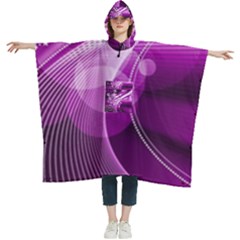 Purple Abstract Merry Christmas Xmas Pattern Women s Hooded Rain Ponchos by Sarkoni