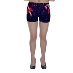 Christmas Lollipop Bowknot Celebrations Skinny Shorts by Sarkoni