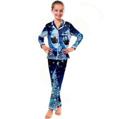 Merry Christmas Kids  Satin Long Sleeve Pajamas Set by Sarkoni