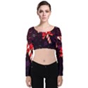 Christmas Lollipop Bowknot Celebrations Velvet Long Sleeve Crop Top View1