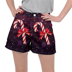 Christmas Lollipop Bowknot Celebrations Women s Ripstop Shorts by Sarkoni