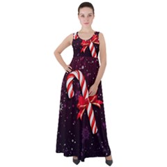 Christmas Lollipop Bowknot Celebrations Empire Waist Velour Maxi Dress by Sarkoni