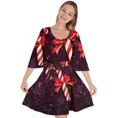 Christmas Lollipop Bowknot Celebrations Velour Kimono Dress by Sarkoni