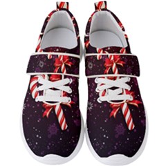 Christmas Lollipop Bowknot Celebrations Men s Velcro Strap Shoes by Sarkoni