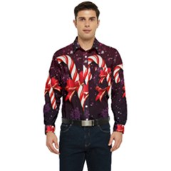 Christmas Lollipop Bowknot Celebrations Men s Long Sleeve Pocket Shirt  by Sarkoni