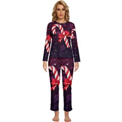 Christmas Lollipop Bowknot Celebrations Womens  Long Sleeve Lightweight Pajamas Set by Sarkoni