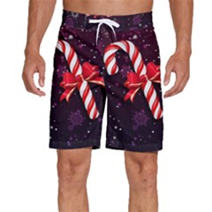 Christmas Lollipop Bowknot Celebrations Men s Beach Shorts by Sarkoni