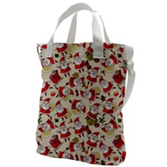 Christmas  Santa Claus Patterns Canvas Messenger Bag by Sarkoni