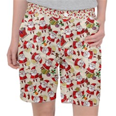 Christmas  Santa Claus Patterns Women s Pocket Shorts by Sarkoni