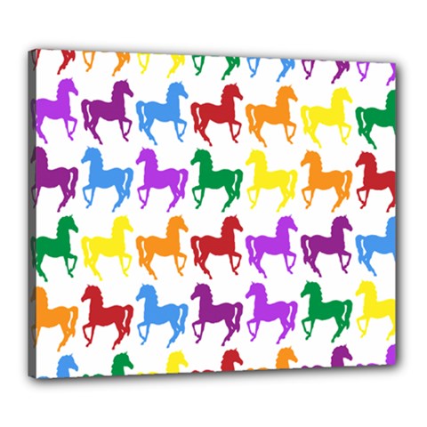 Colorful Horse Background Wallpaper Canvas 24  X 20  (stretched) by Amaryn4rt